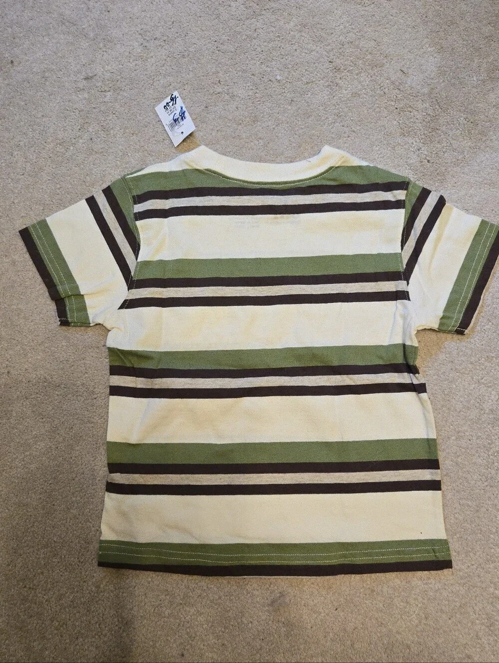 NWT Baby GAP Brown/Green Striped T-shirt Size 2 Toddler Boys